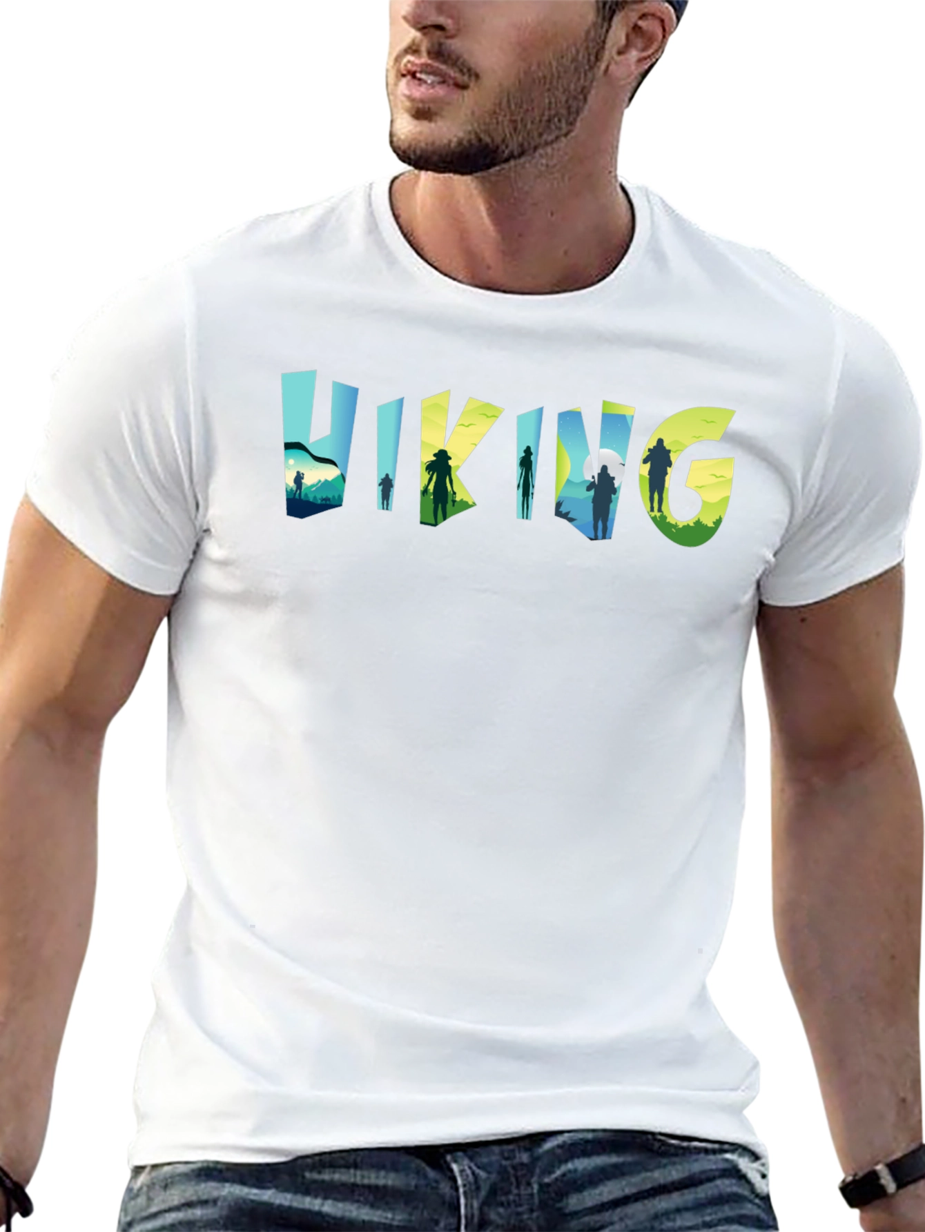 Hiking Adventure Tee - Nature Silhouette Design