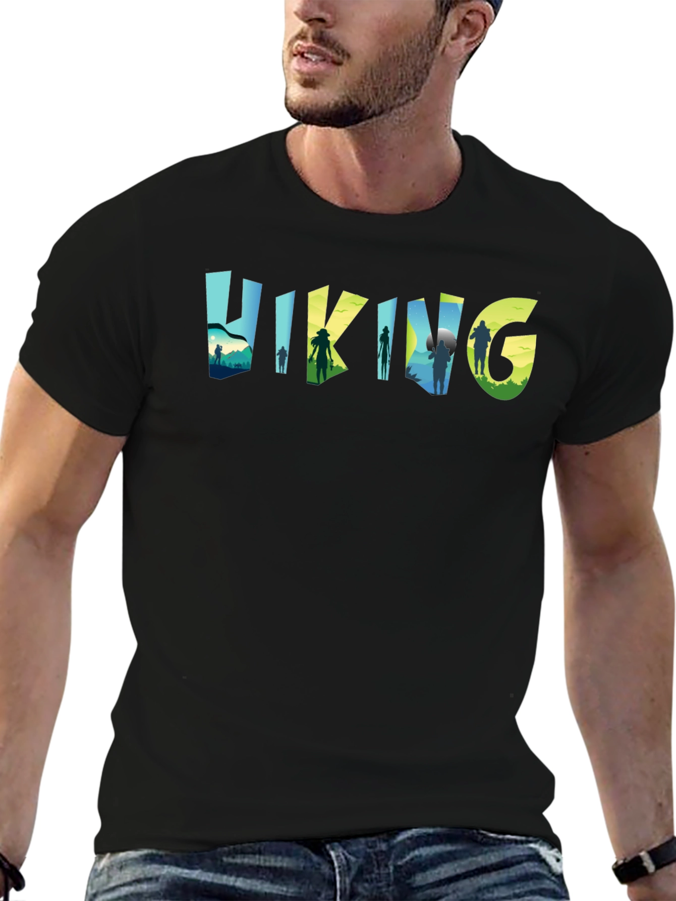 Hiking Adventure Tee - Nature Silhouette Design
