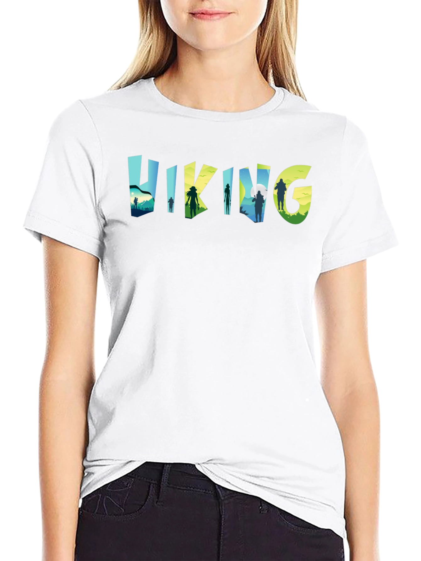 Hiking Adventure Tee - Nature Silhouette Design
