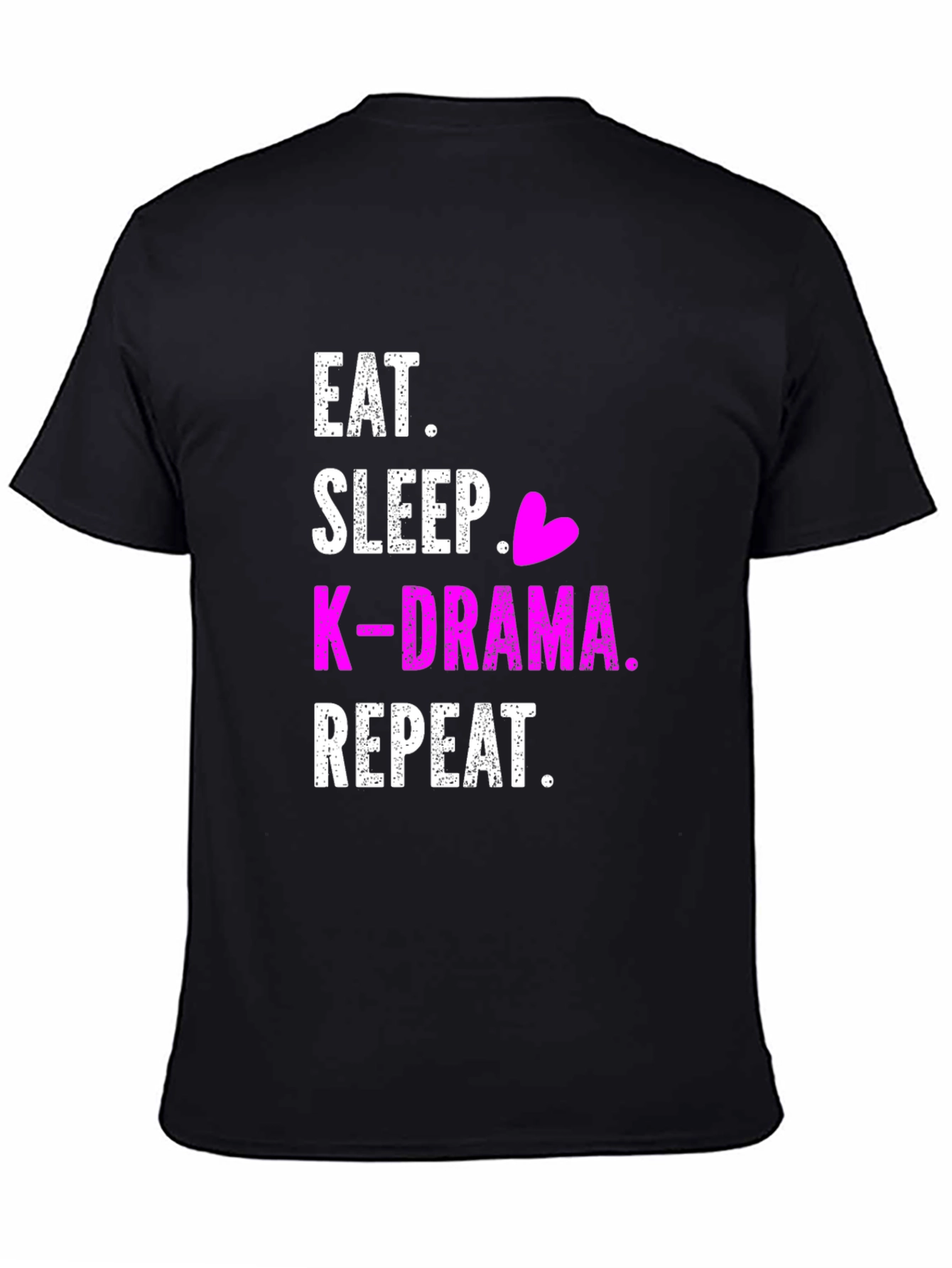 Eat Sleep K-Drama Repeat Black T-Shirt