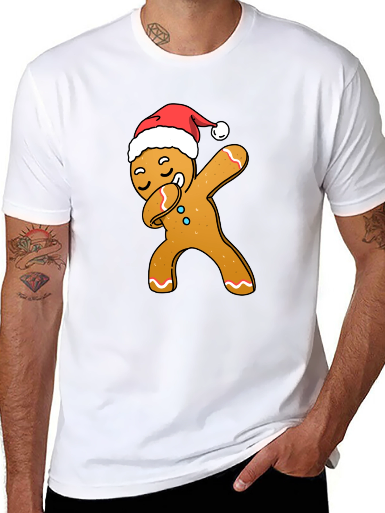 Dabbing Gingerbread Man Christmas T-Shirt