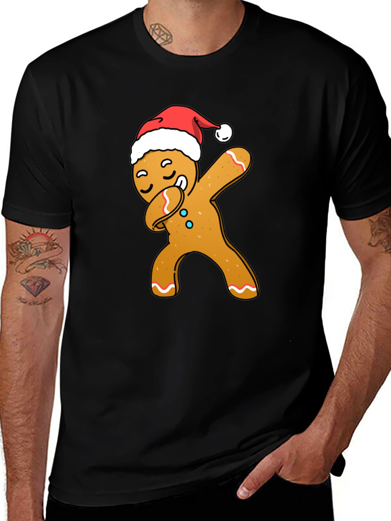 Dabbing Gingerbread Man Christmas T-Shirt