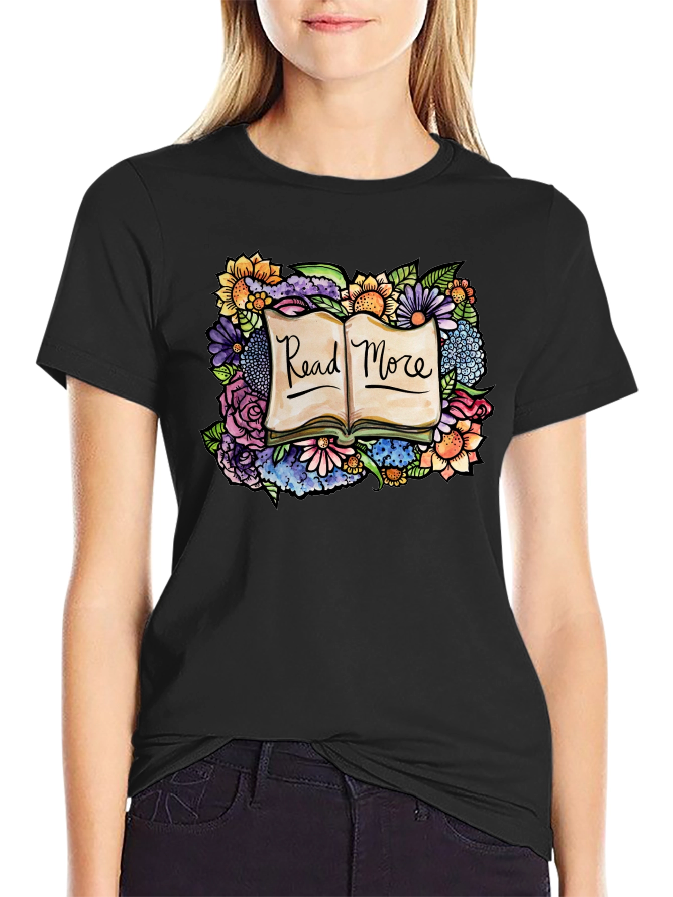 Read More Floral Book T-Shirt