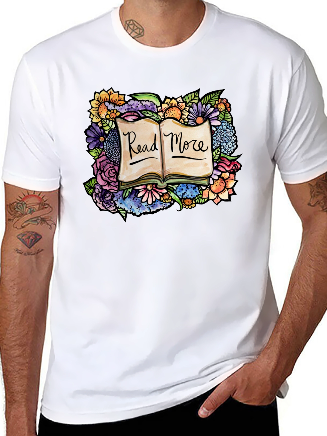 Read More Floral Book T-Shirt
