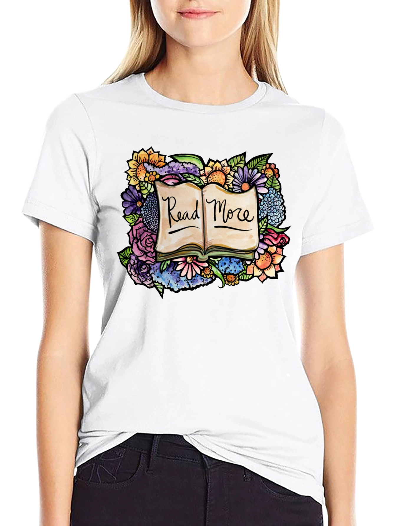 Read More Floral Book T-Shirt