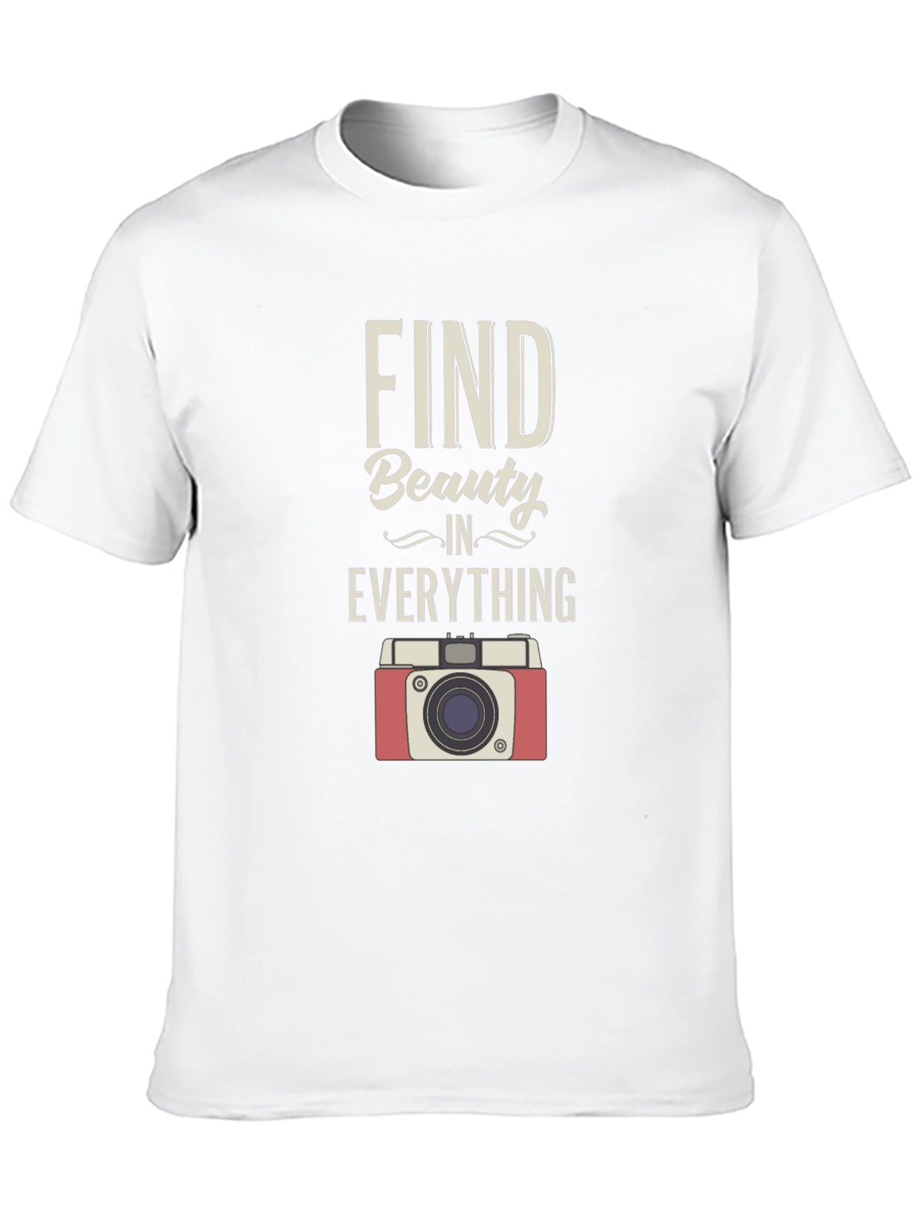 Find Beauty T-Shirt Camera Graphic Tee Positive Message Shirt