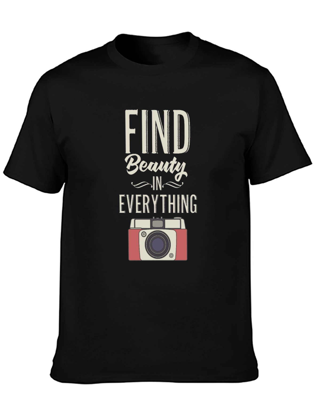 Find Beauty T-Shirt Camera Graphic Tee Positive Message Shirt