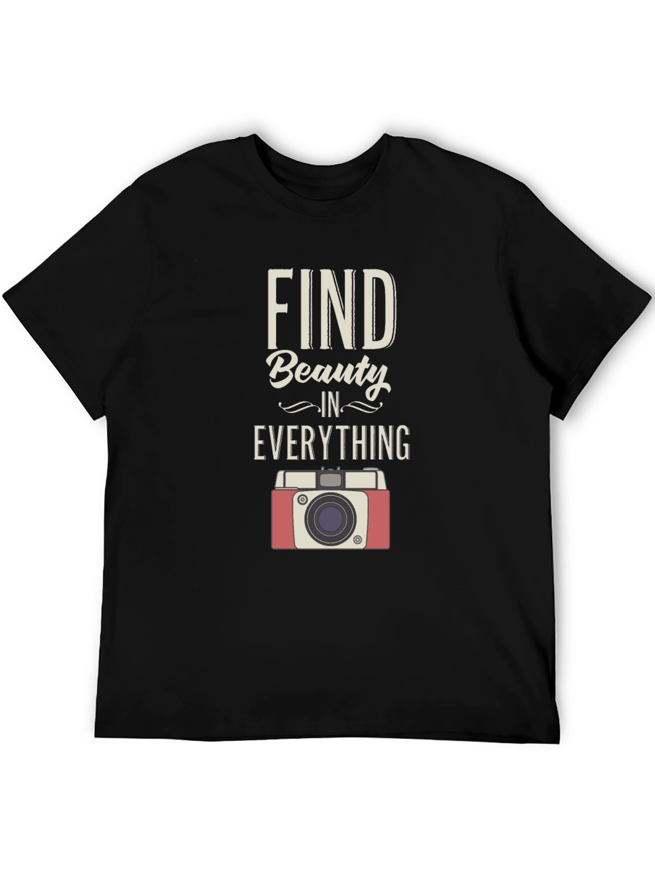 Find Beauty T-Shirt Camera Graphic Tee Positive Message Shirt