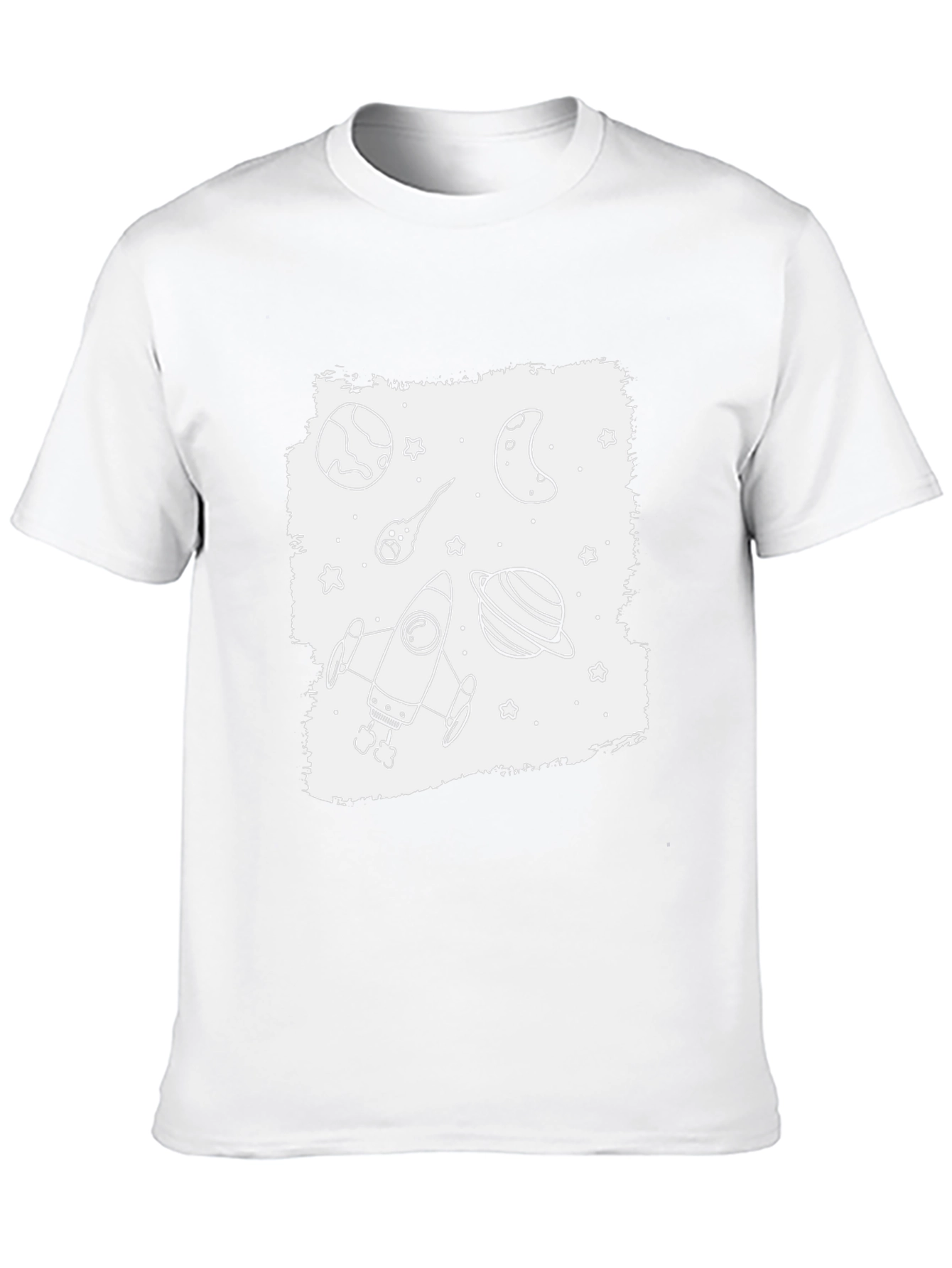 Space Exploration Graphic Tee - Black Cotton Blend