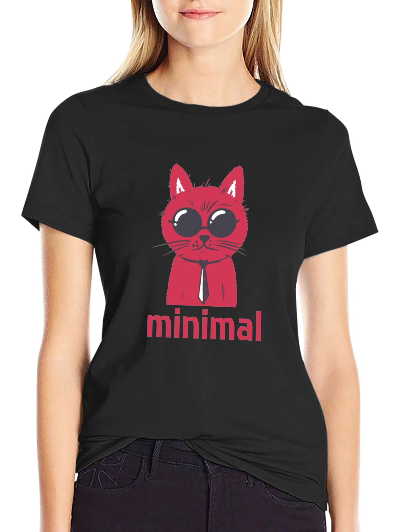 Minimalist Cat T-Shirt - Stylish Graphic Tee