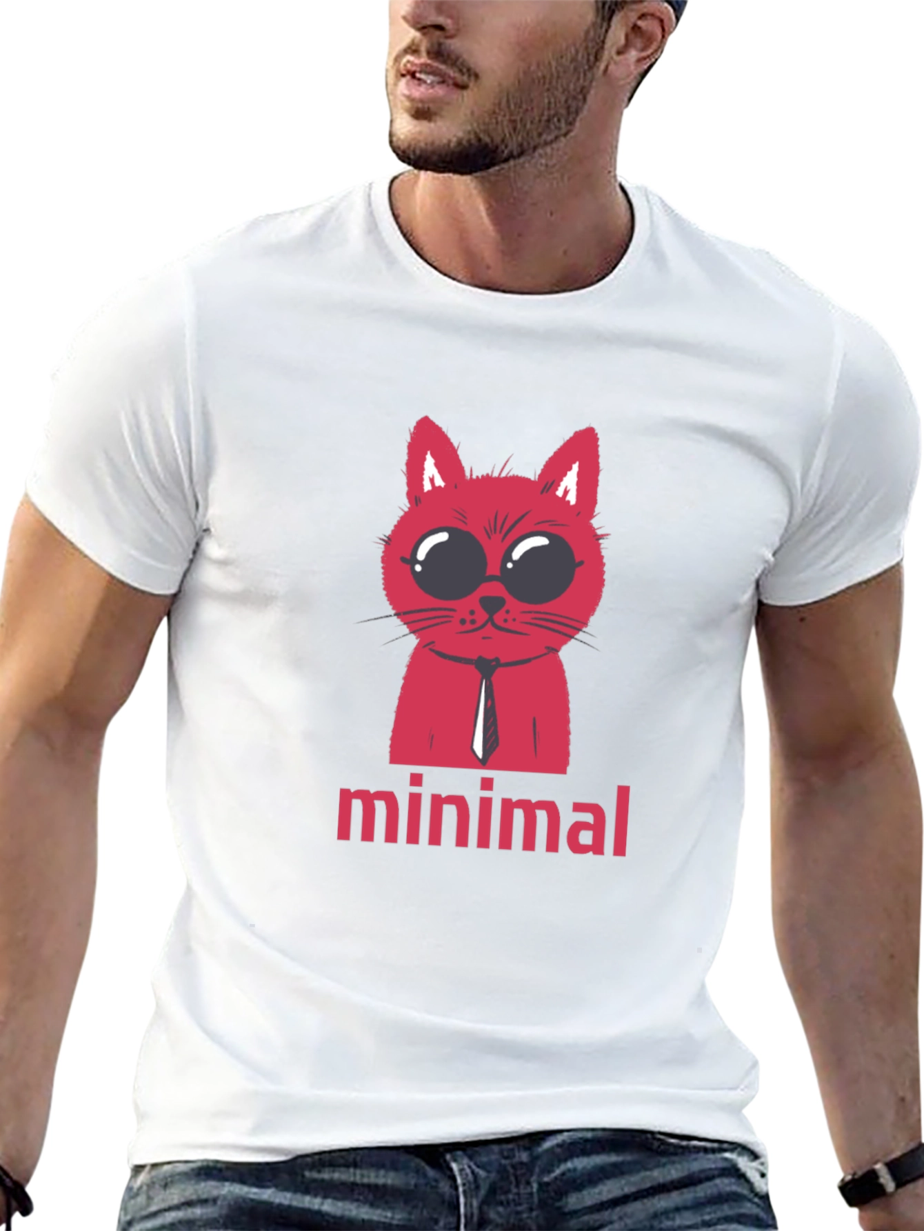 Minimalist Cat T-Shirt - Stylish Graphic Tee
