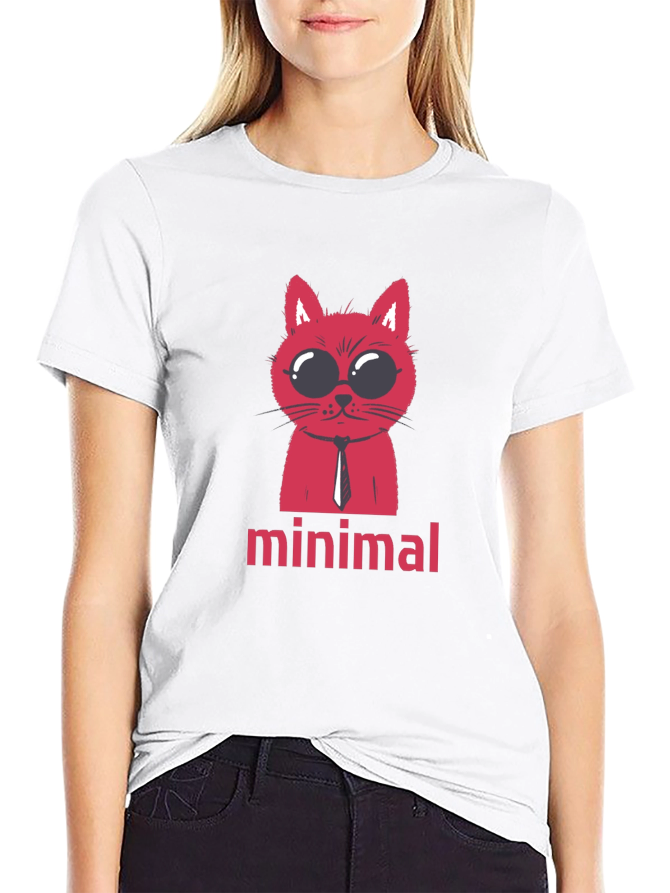 Minimalist Cat T-Shirt - Stylish Graphic Tee