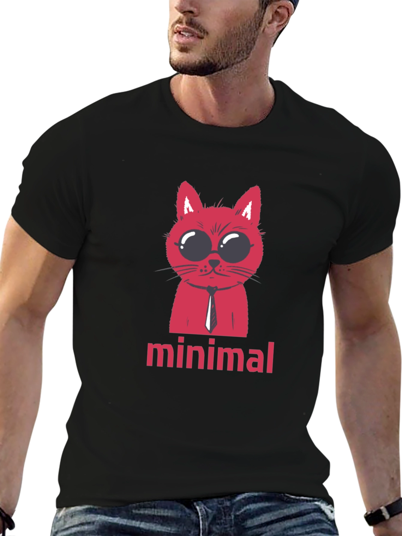 Minimalist Cat T-Shirt - Stylish Graphic Tee
