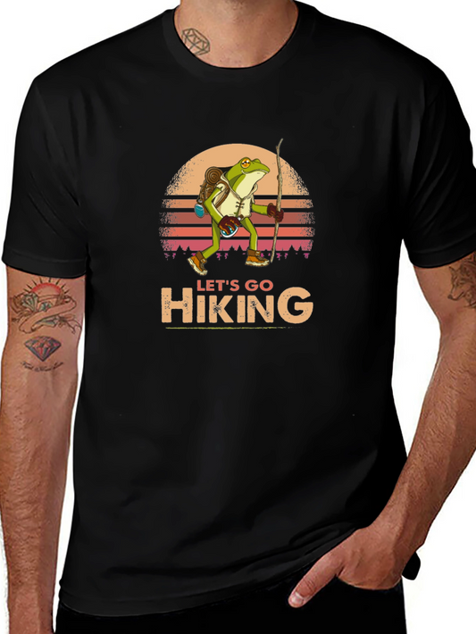 Lets Go Hiking Frog Graphic T-Shirt