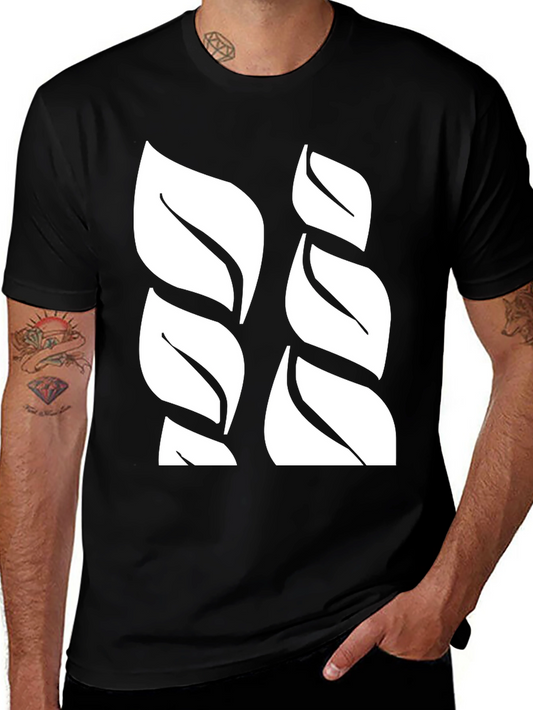 Leaf Pattern Black T-Shirt