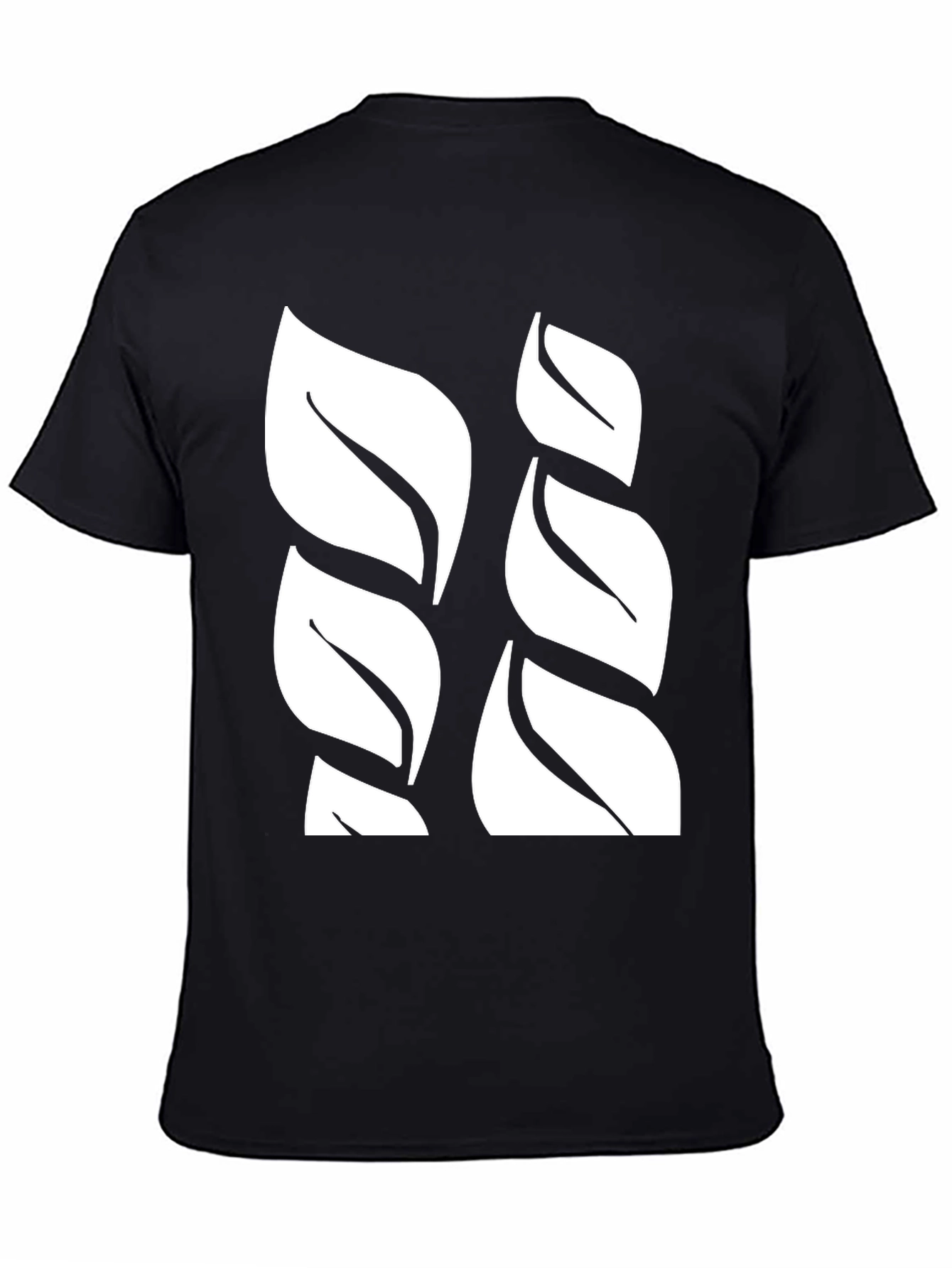 Leaf Pattern Black T-Shirt