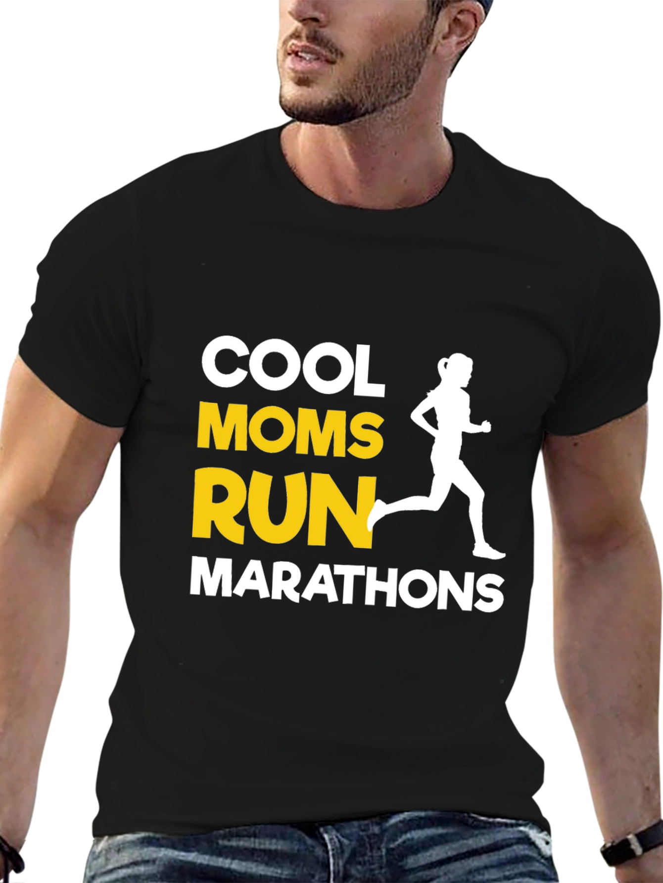 Cool Moms Run Marathons T-Shirt - Black