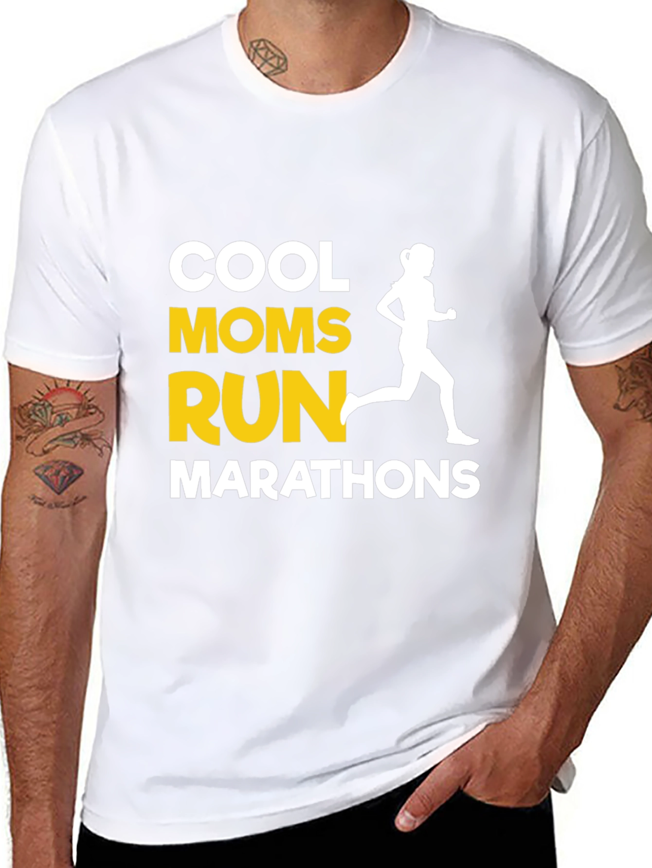 Cool Moms Run Marathons T-Shirt - Black