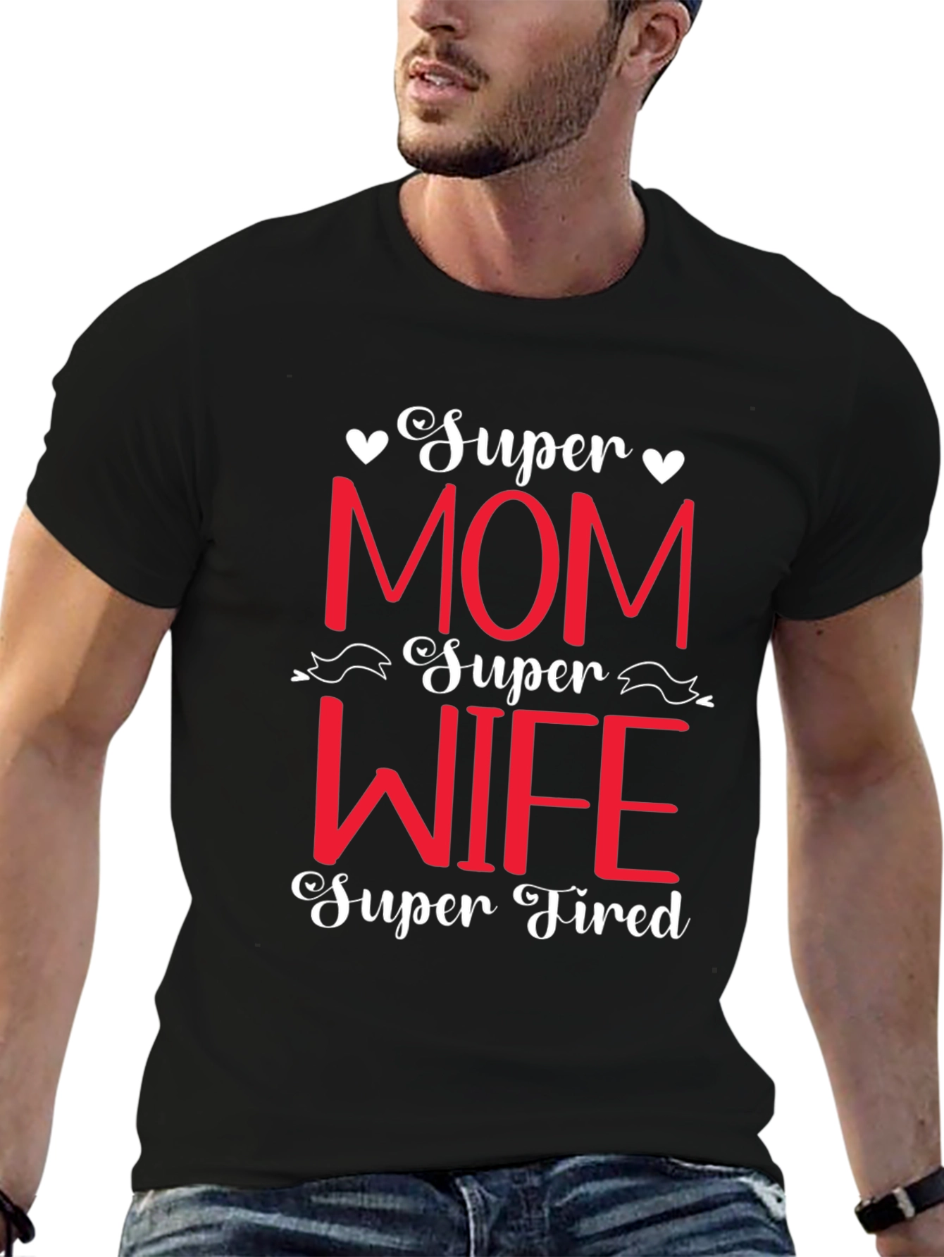 Super Mom Wife Tired Graphic Tee