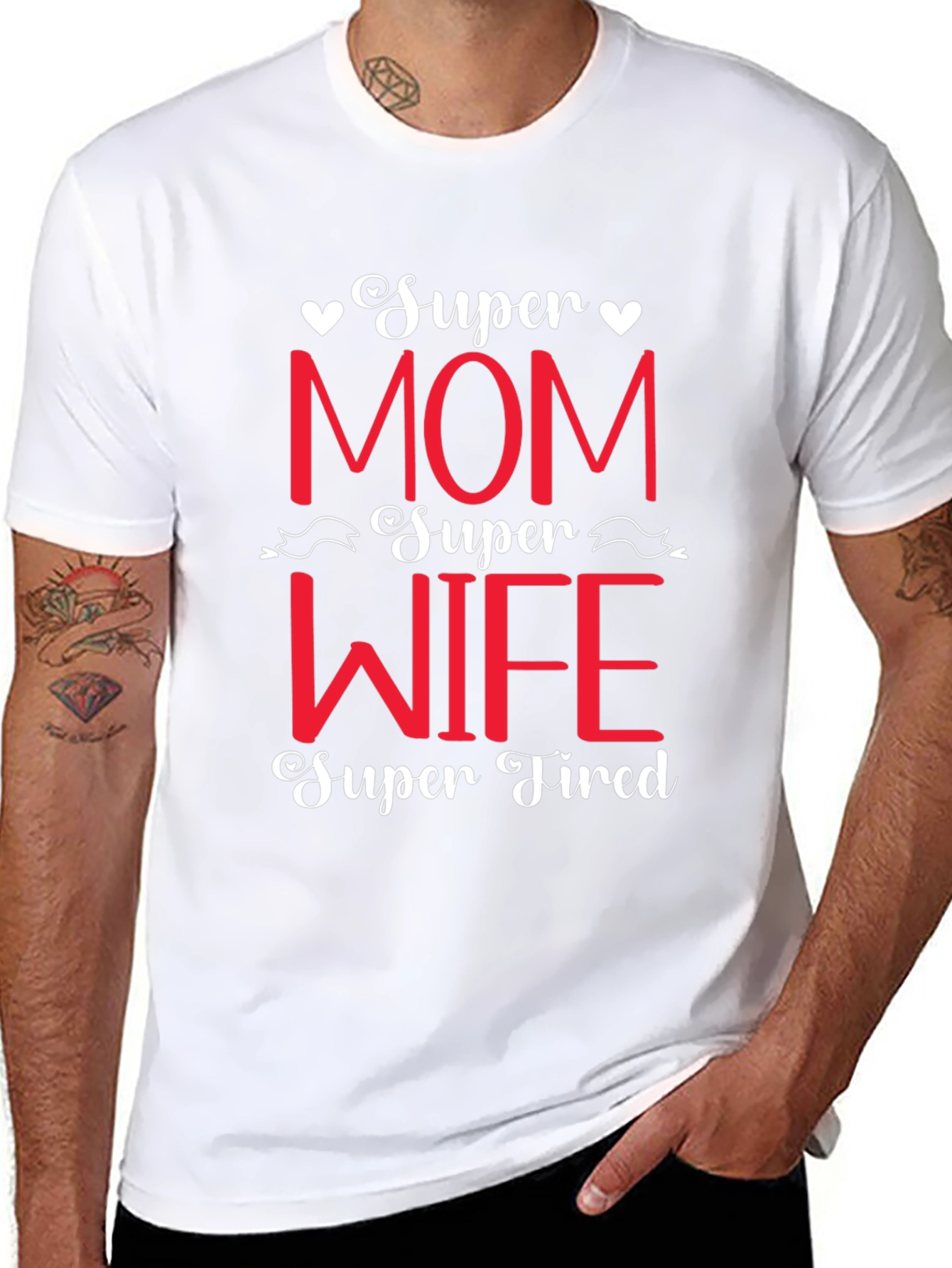 Super Mom Wife Tired Graphic Tee