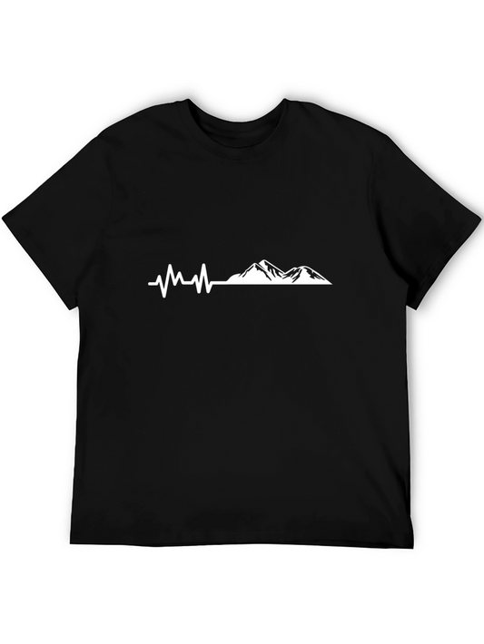 Heartbeat Mountain Black Graphic Tee