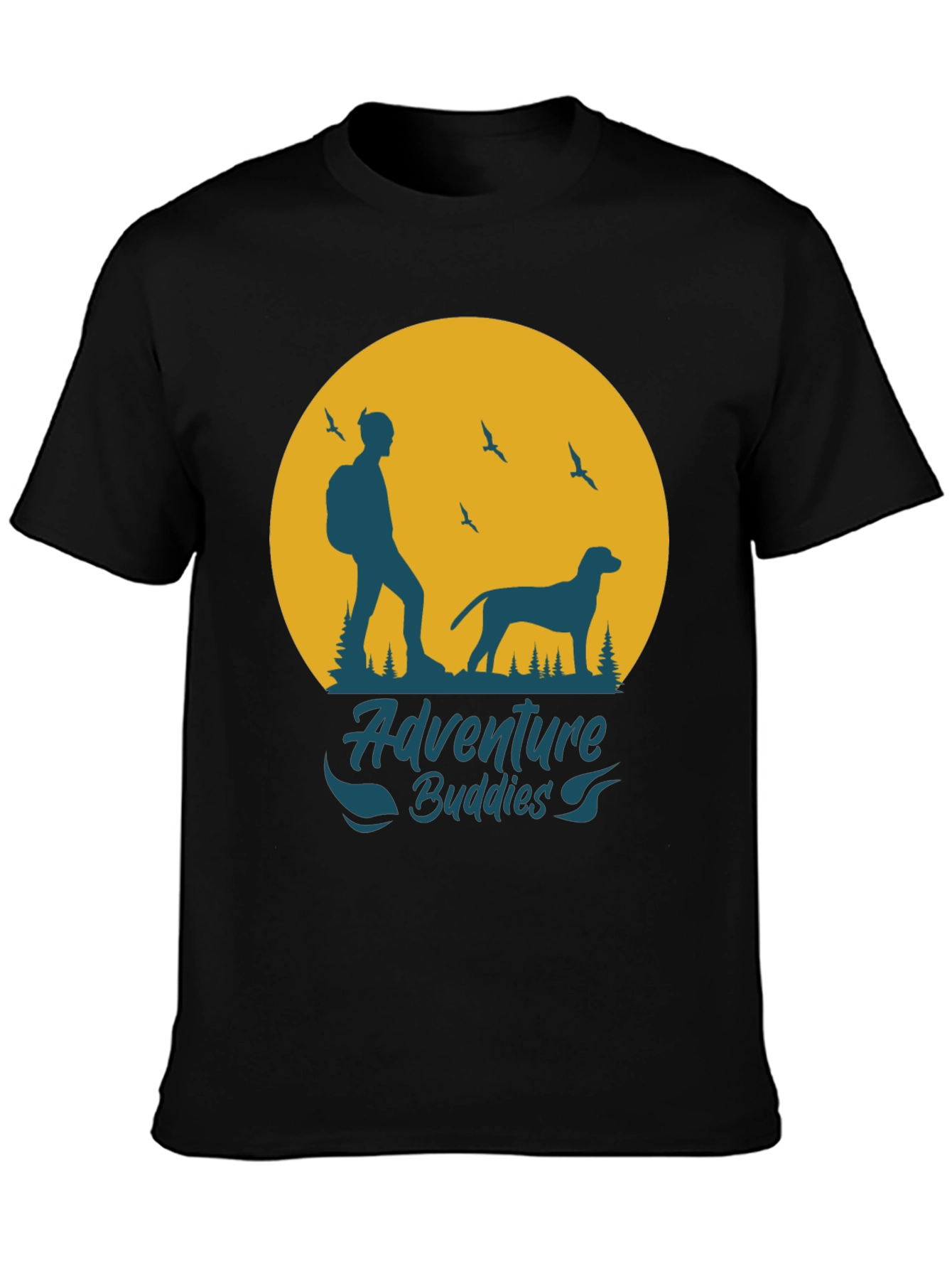 Adventure Buddies Graphic Tee - Mens Black T-Shirt