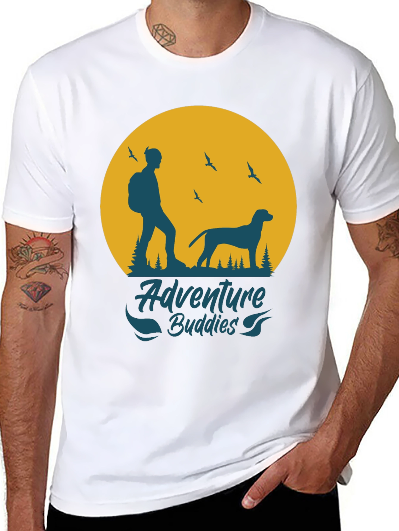 Adventure Buddies Graphic Tee - Mens Black T-Shirt