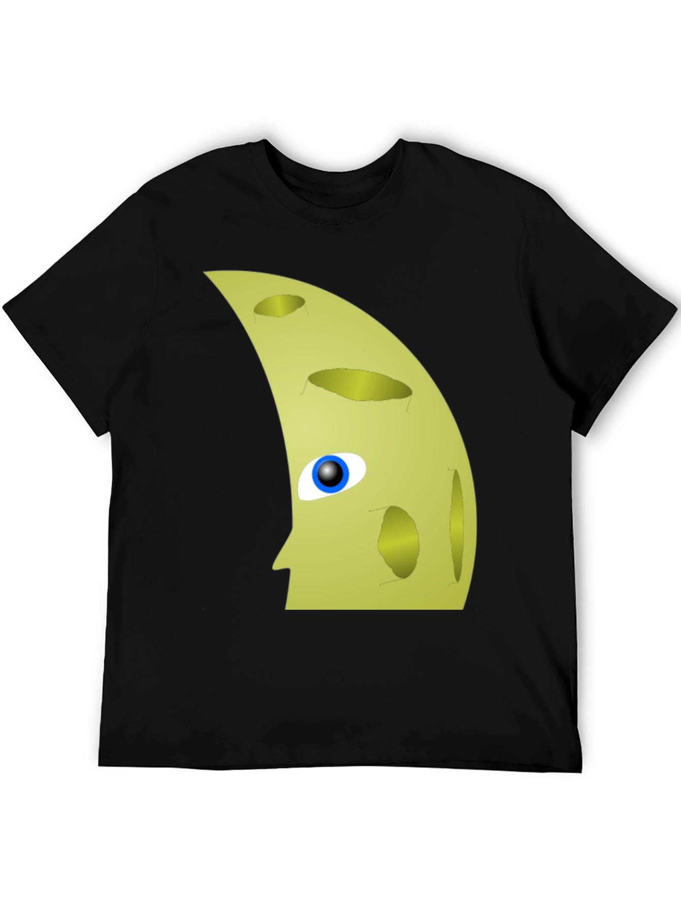 Moon Face Graphic Tee - Unique Mens Black T-Shirt