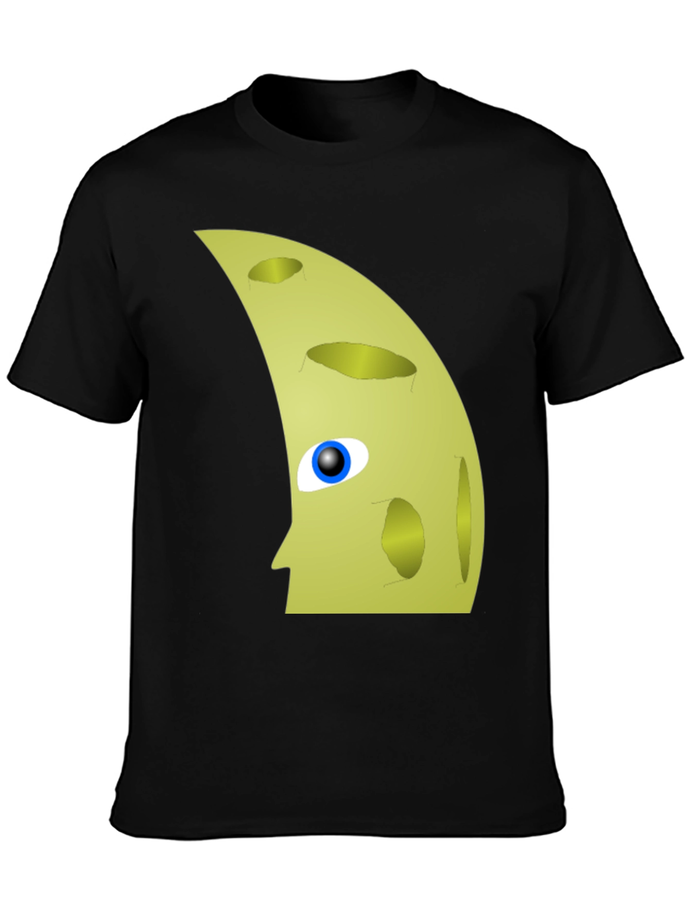 Moon Face Graphic Tee - Unique Mens Black T-Shirt