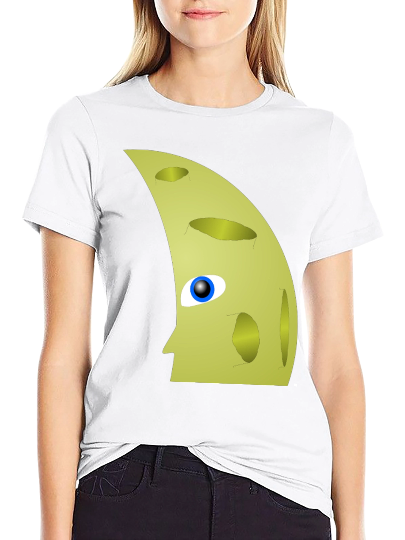 Moon Face Graphic Tee - Unique Mens Black T-Shirt
