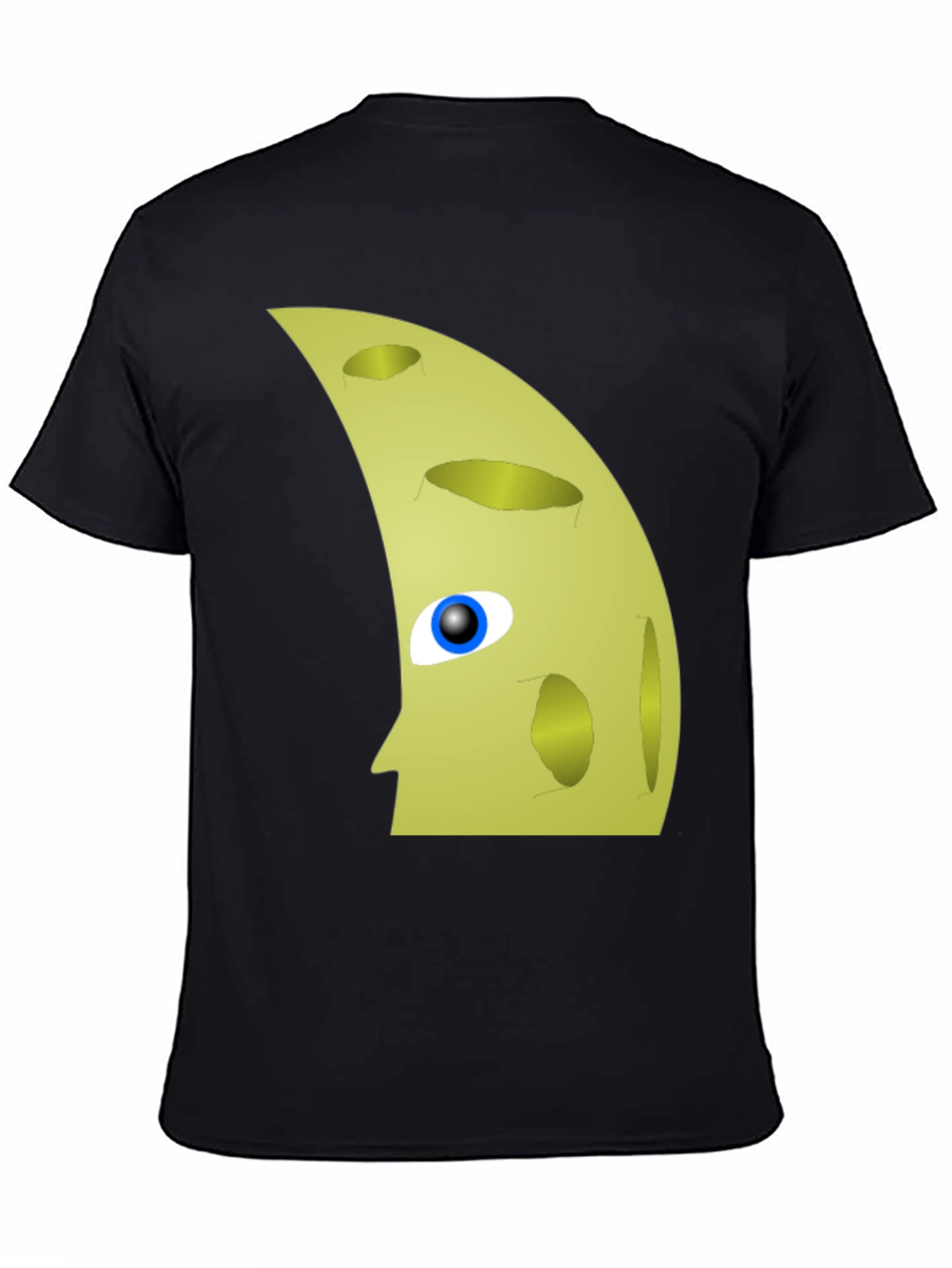 Moon Face Graphic Tee - Unique Mens Black T-Shirt