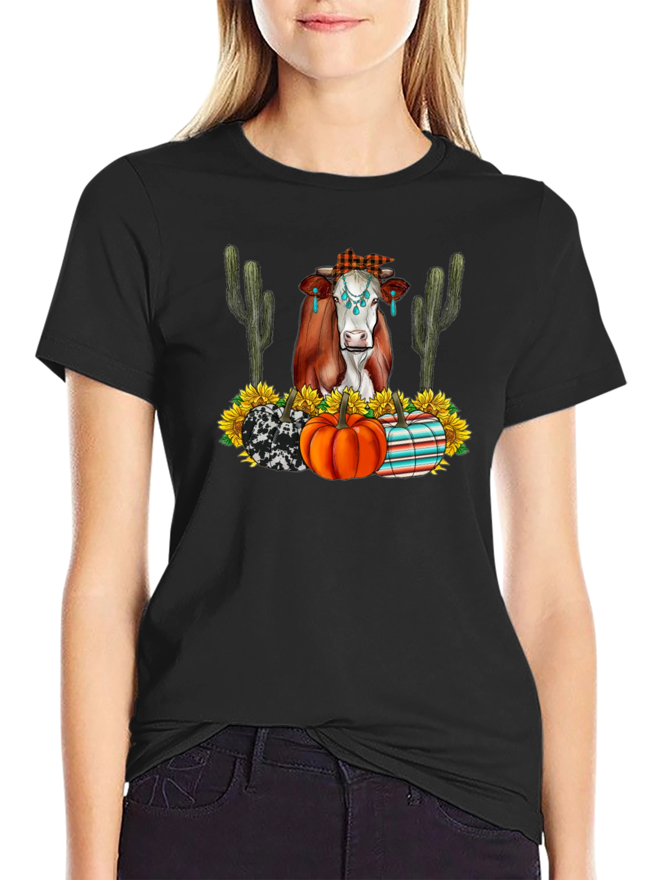 Cow & Pumpkin Graphic Tee