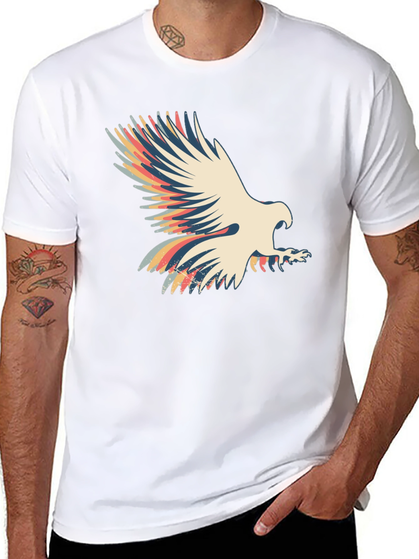 Retro Eagle Graphic T-Shirt - Black