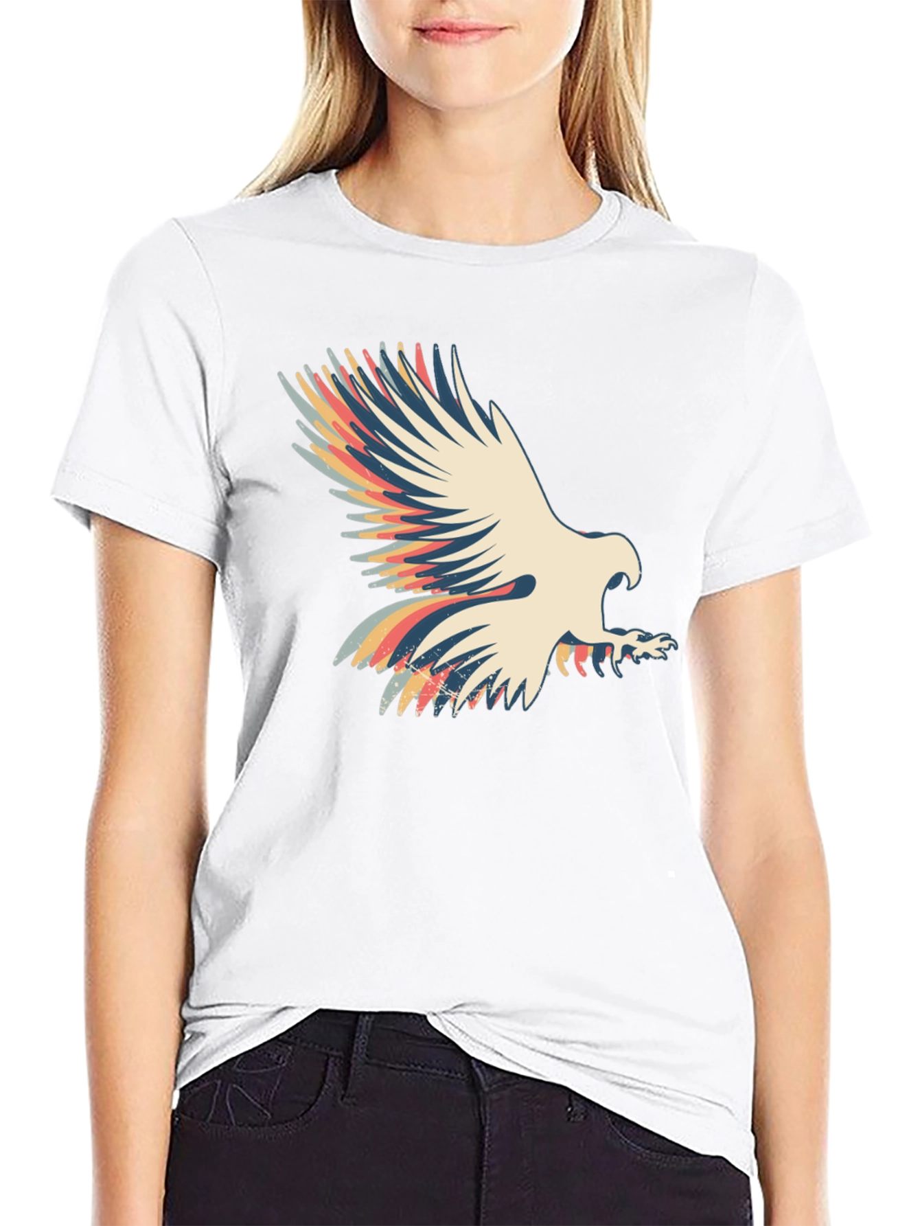 Retro Eagle Graphic T-Shirt - Black