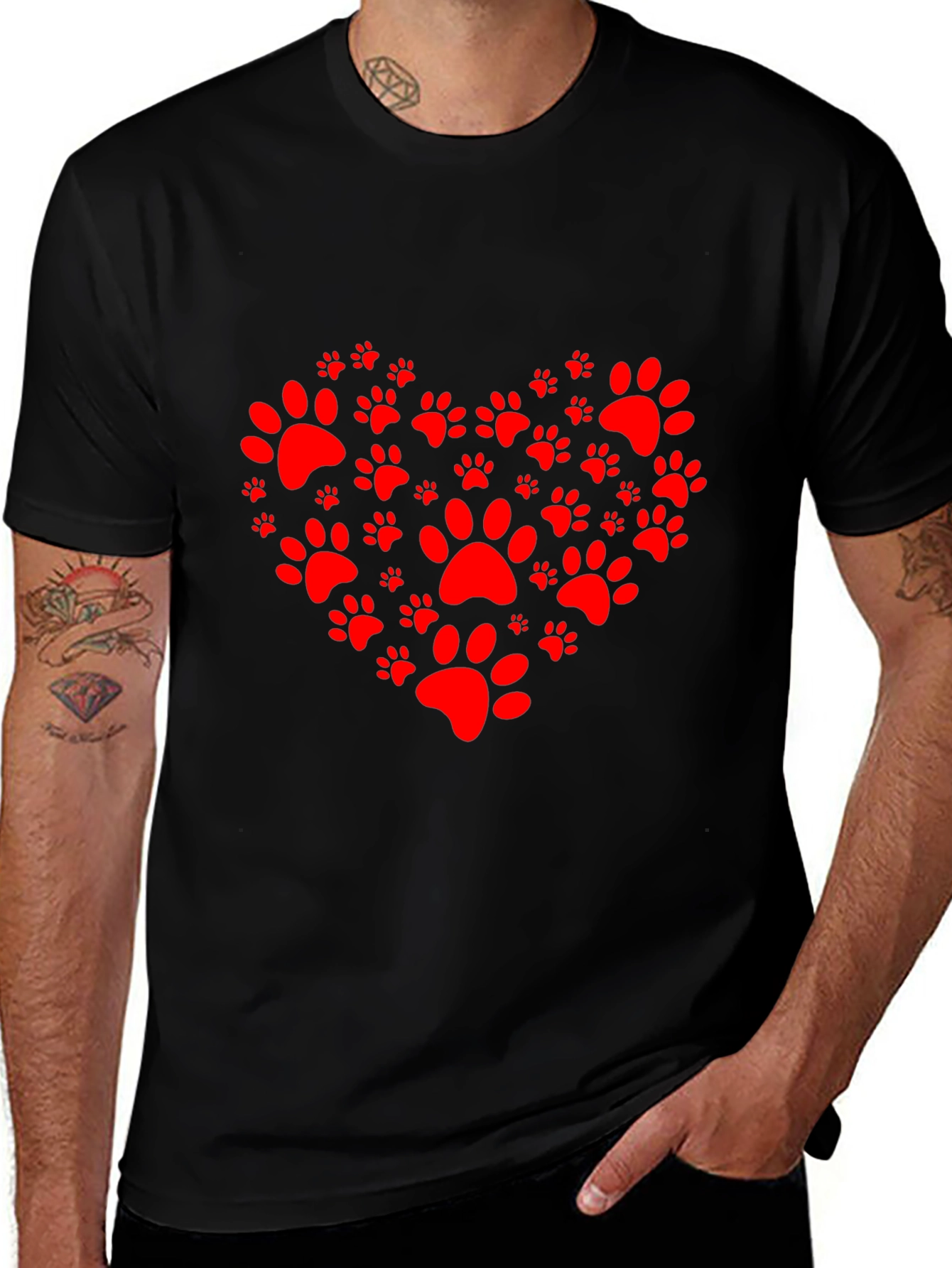Heart Paw Print Tee - Pet Lover T-Shirt