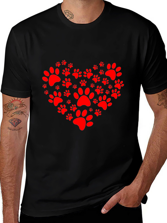 Heart Paw Print Tee - Pet Lover T-Shirt