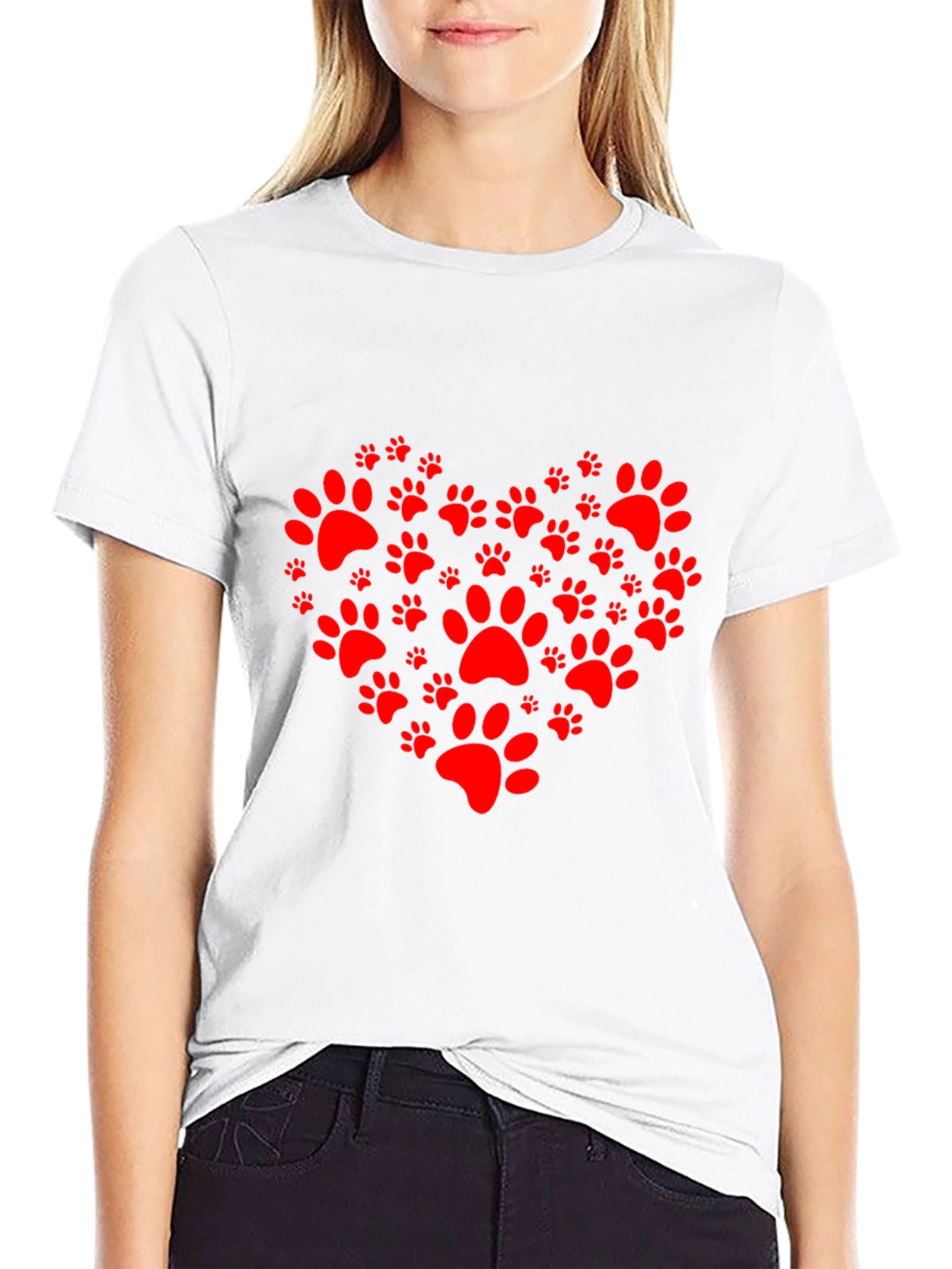 Heart Paw Print Tee - Pet Lover T-Shirt