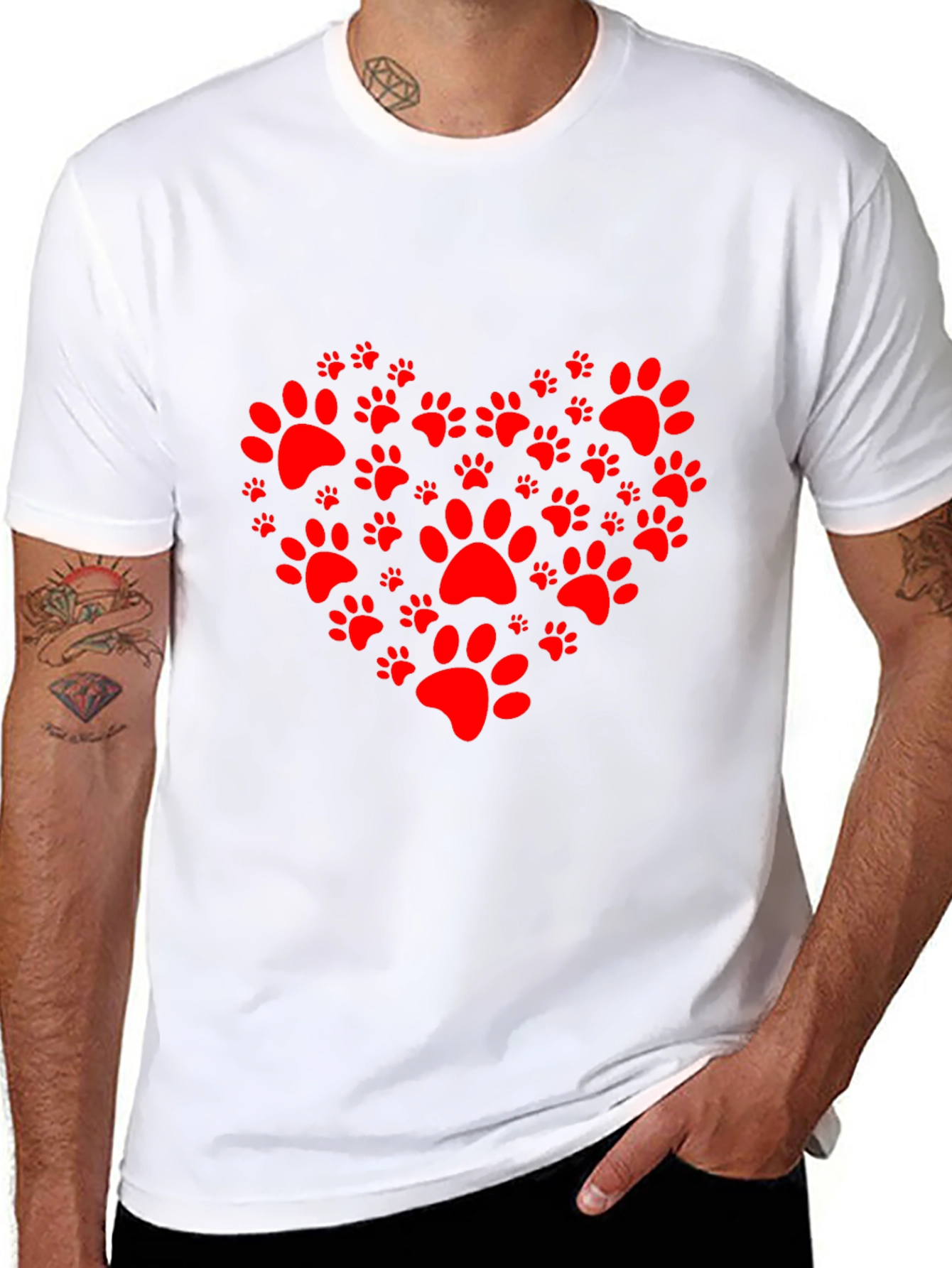 Heart Paw Print Tee - Pet Lover T-Shirt