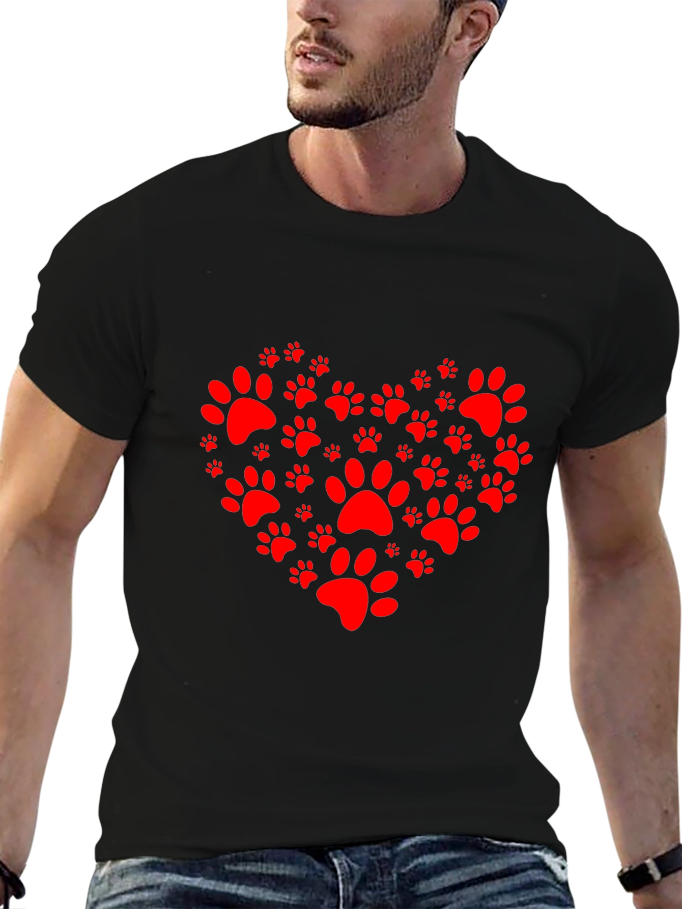 Heart Paw Print Tee - Pet Lover T-Shirt
