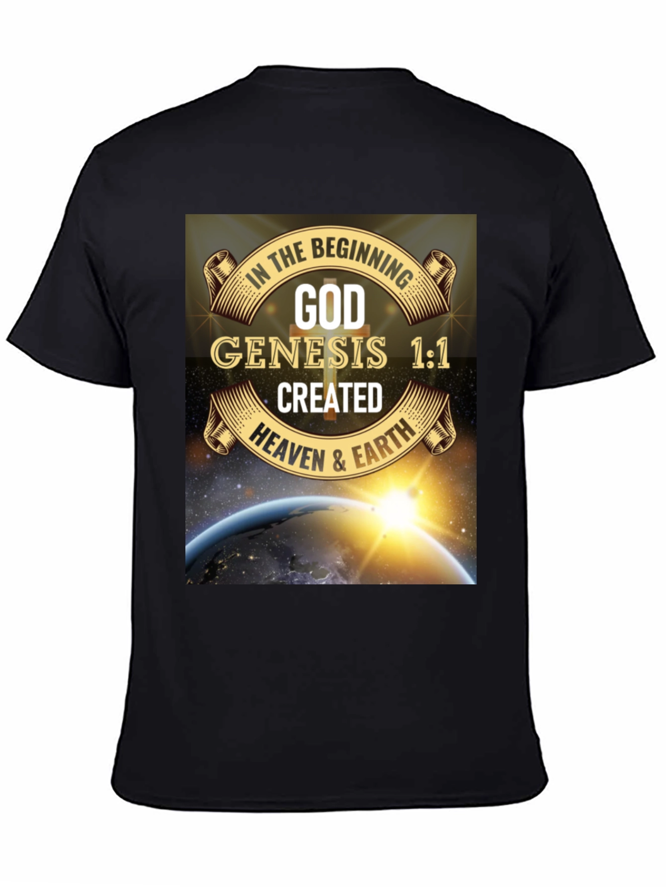 Genesis 1:1 T-Shirt - God Created Heaven & Earth