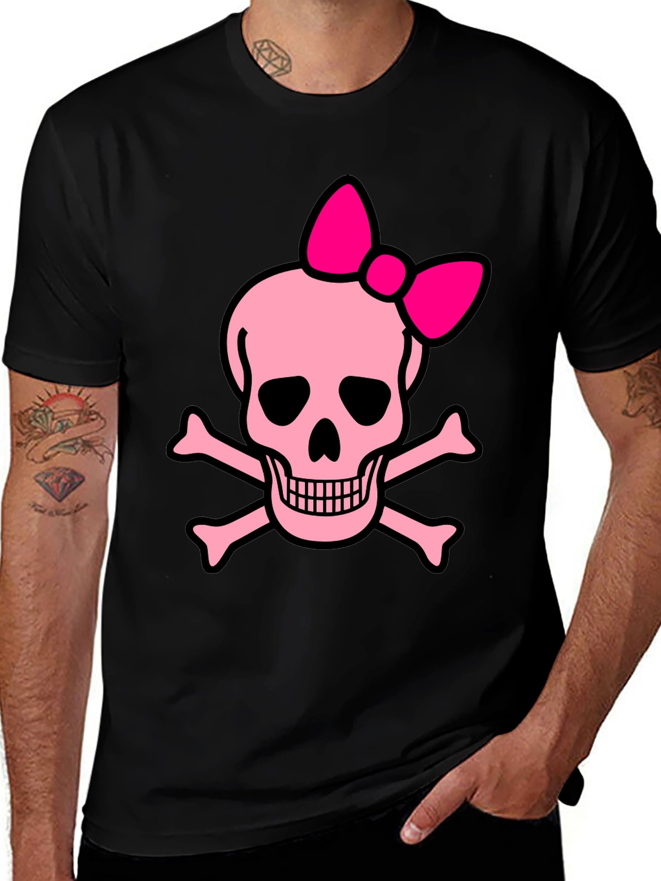 Pink Skull & Crossbones Bow T-Shirt