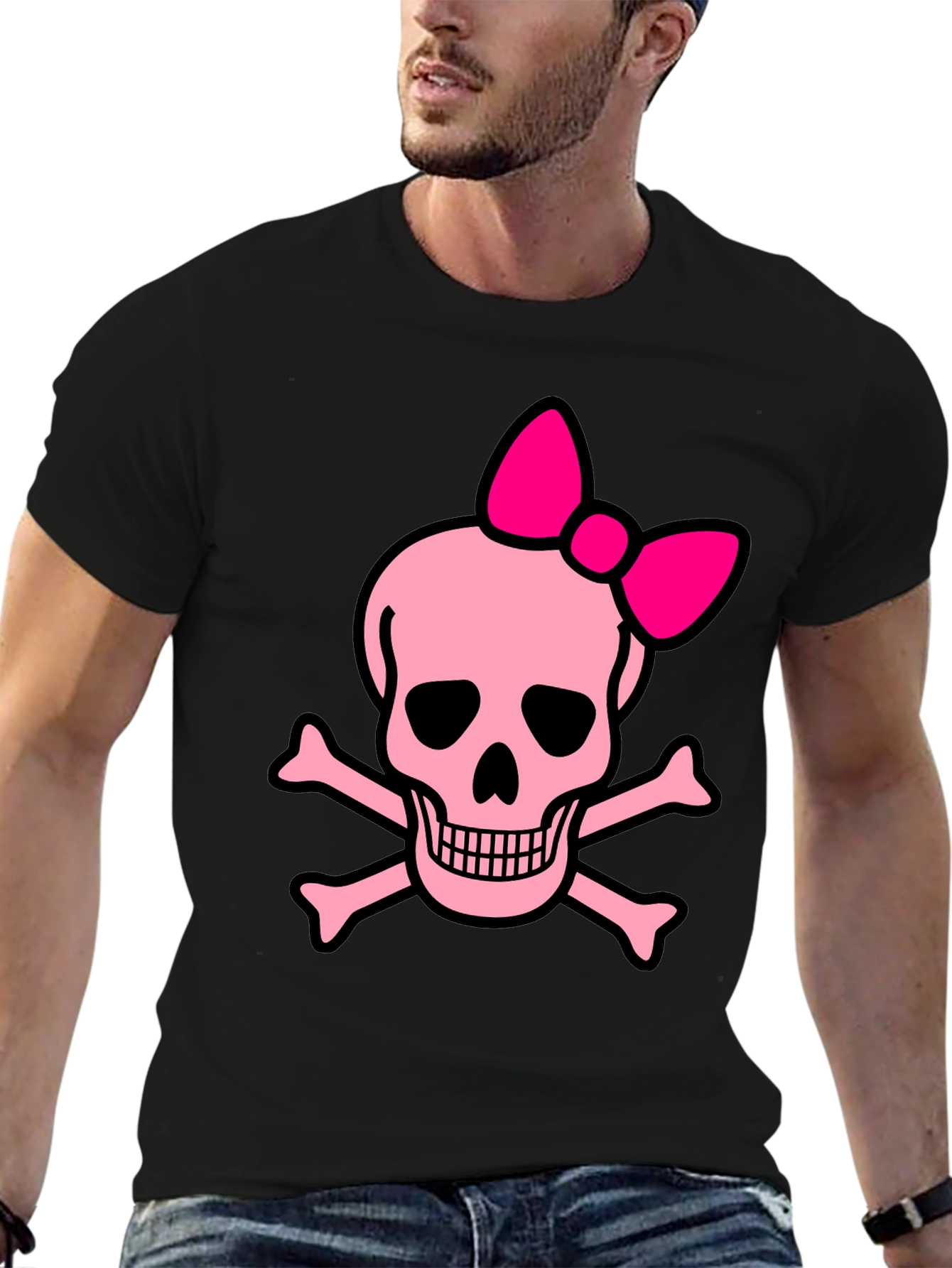Pink Skull & Crossbones Bow T-Shirt