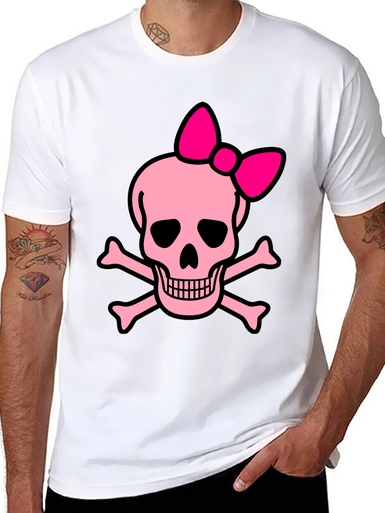 Pink Skull & Crossbones Bow T-Shirt