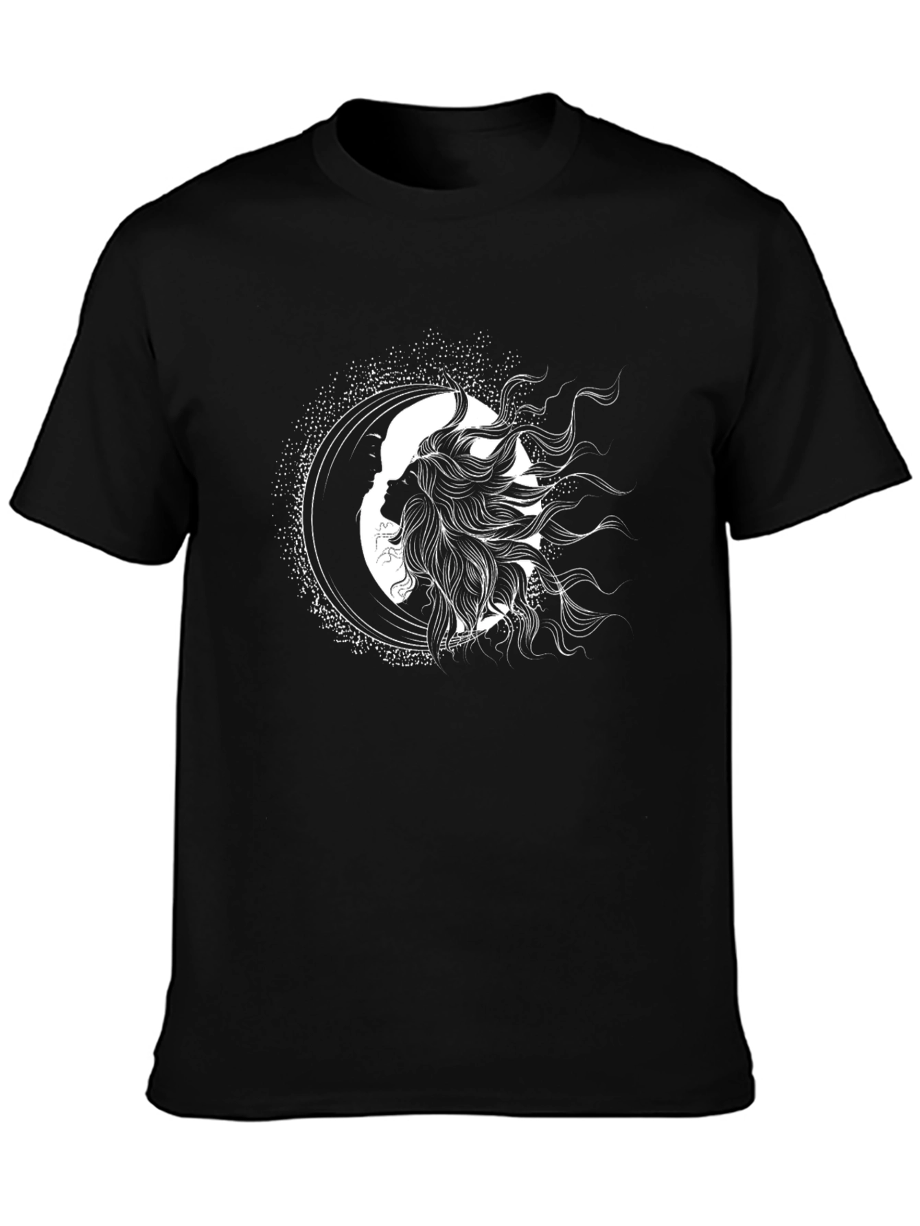 Celestial Silhouette Graphic Black T-Shirt