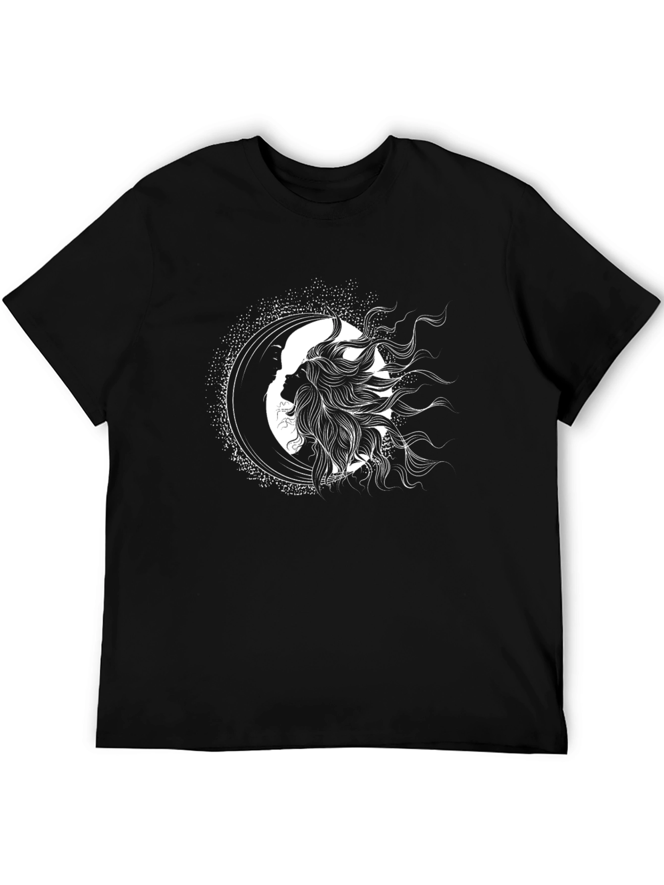 Celestial Silhouette Graphic Black T-Shirt