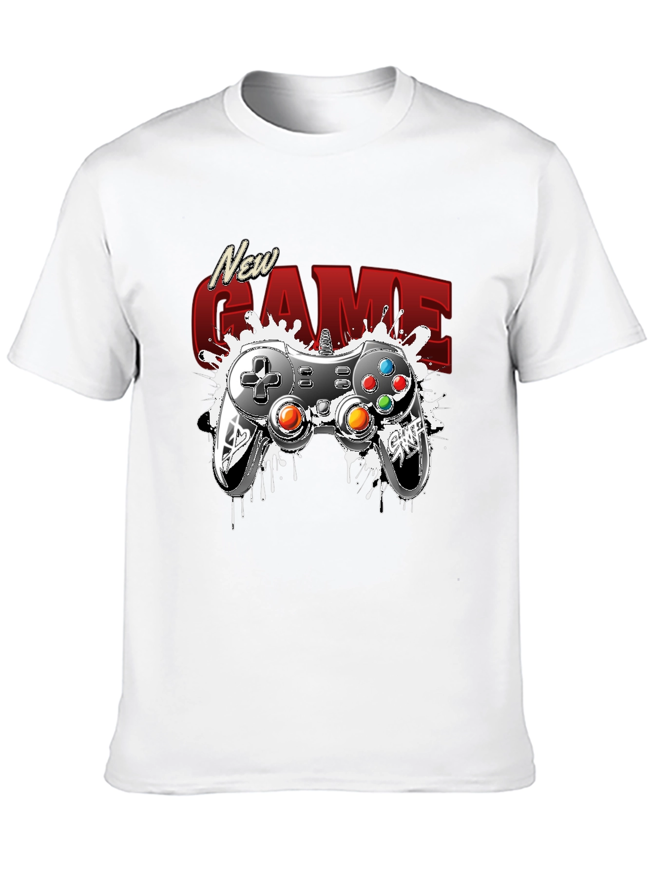 New Game Black Graphic Tee - Gamer Style