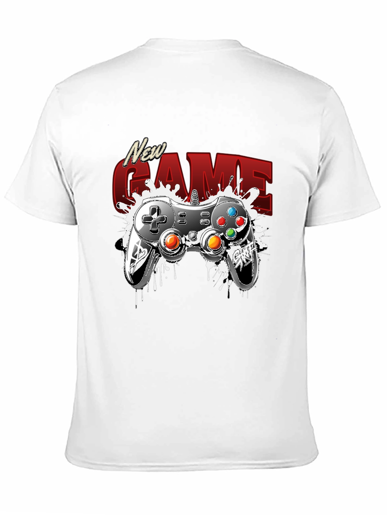 New Game Black Graphic Tee - Gamer Style