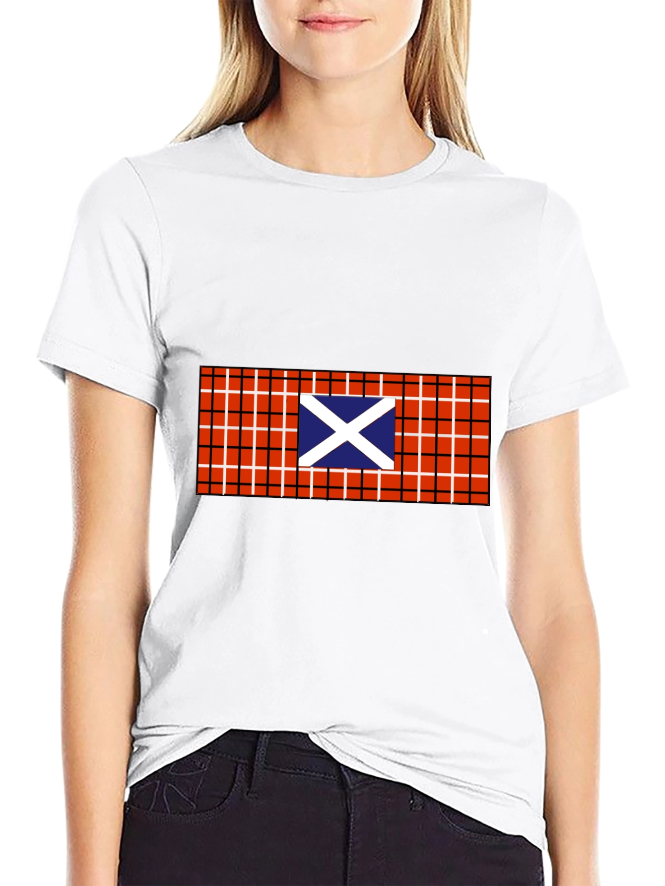 Scottish Flag Plaid Graphic T-Shirt
