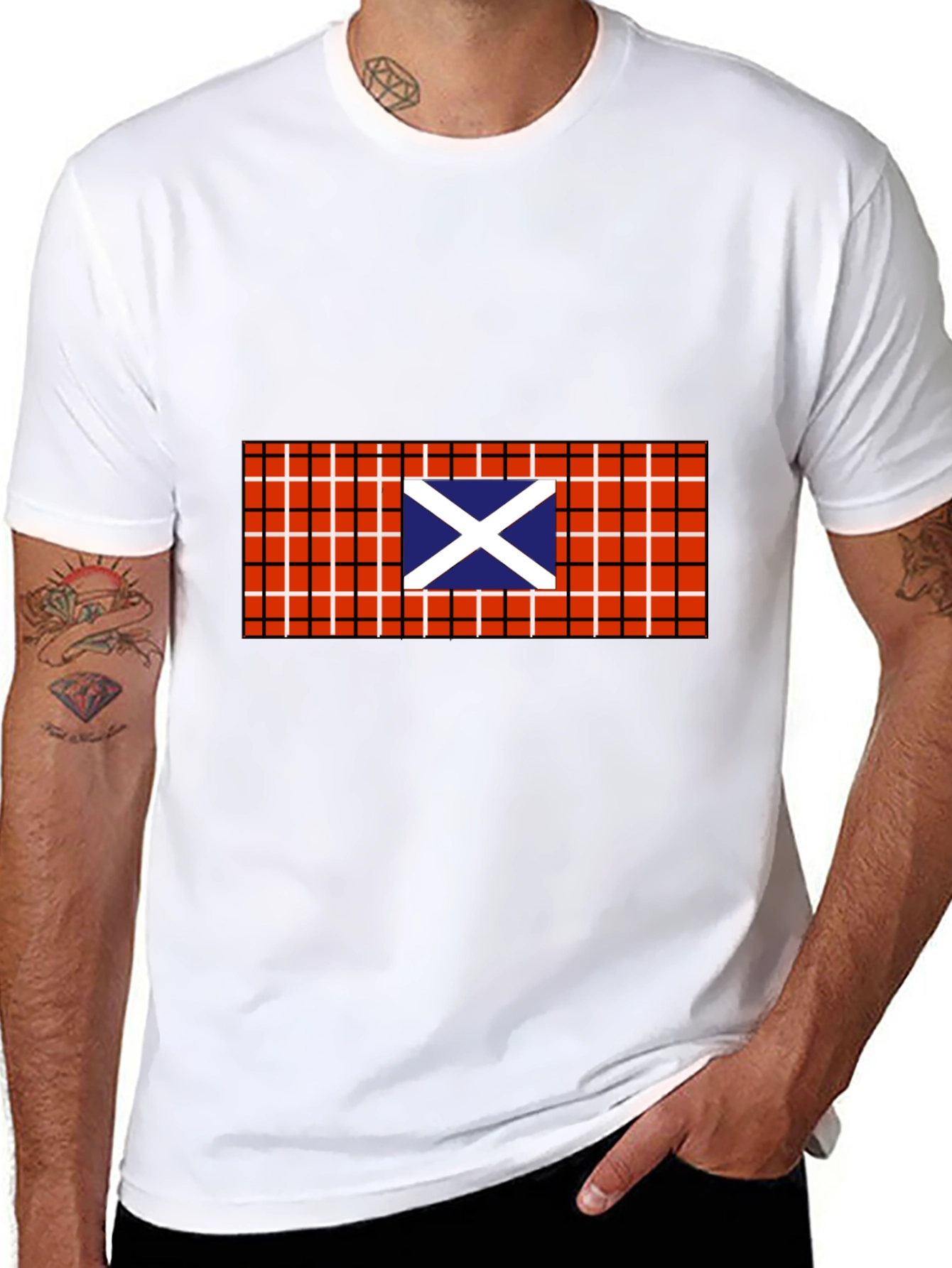 Scottish Flag Plaid Graphic T-Shirt