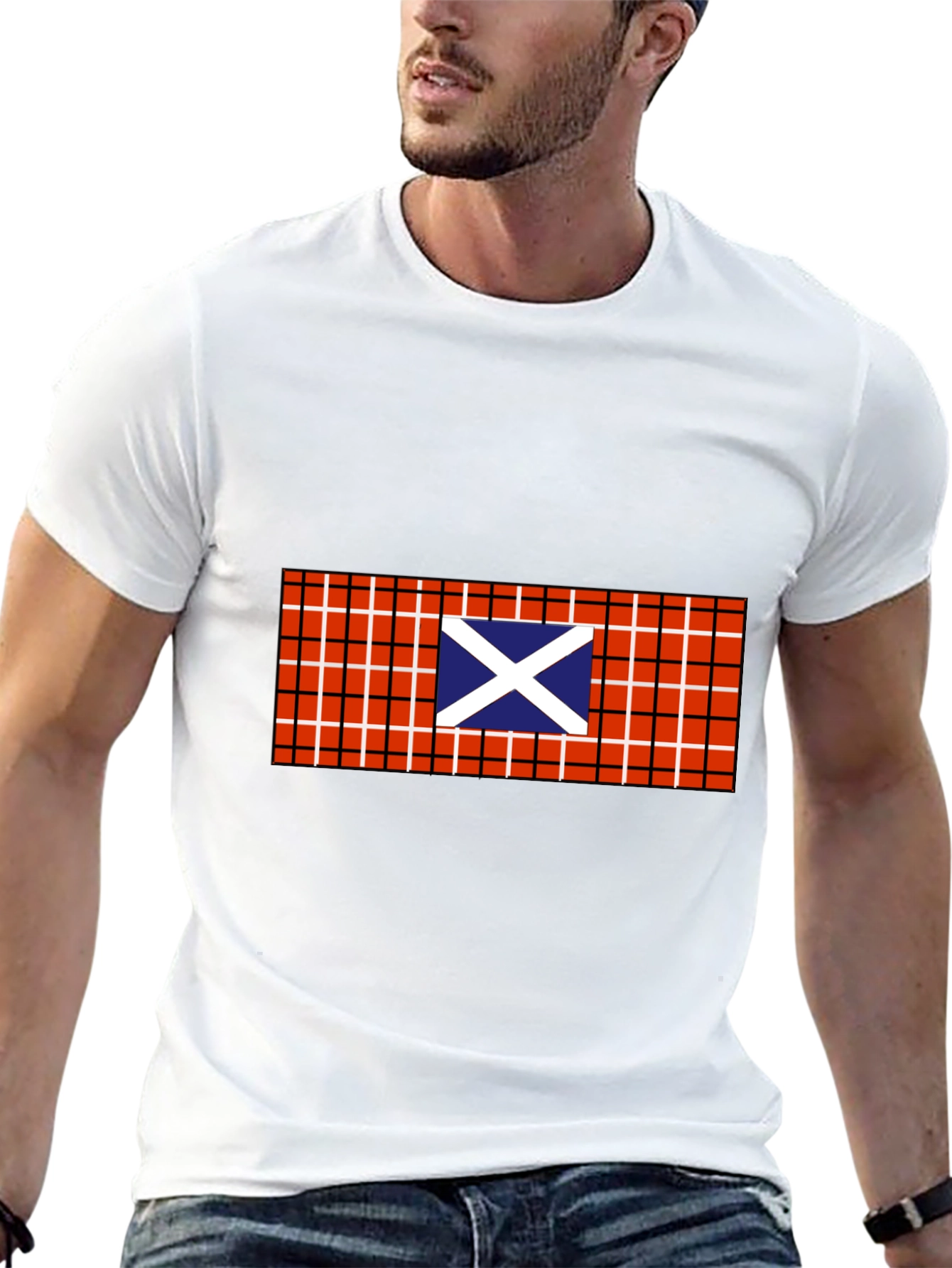 Scottish Flag Plaid Graphic T-Shirt